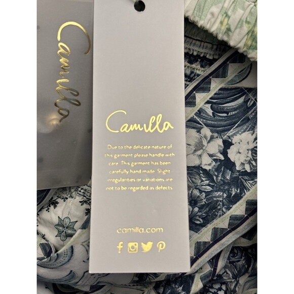 Camilla Tiered Short Dress With Neck Frill Jardim Party Size Large New $695